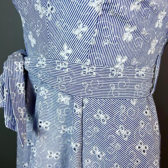 Sandro Ferrone dress IT 40 US small 4 Italy pinstripe seersucker old money‎ maxi - Picture 4 of 16